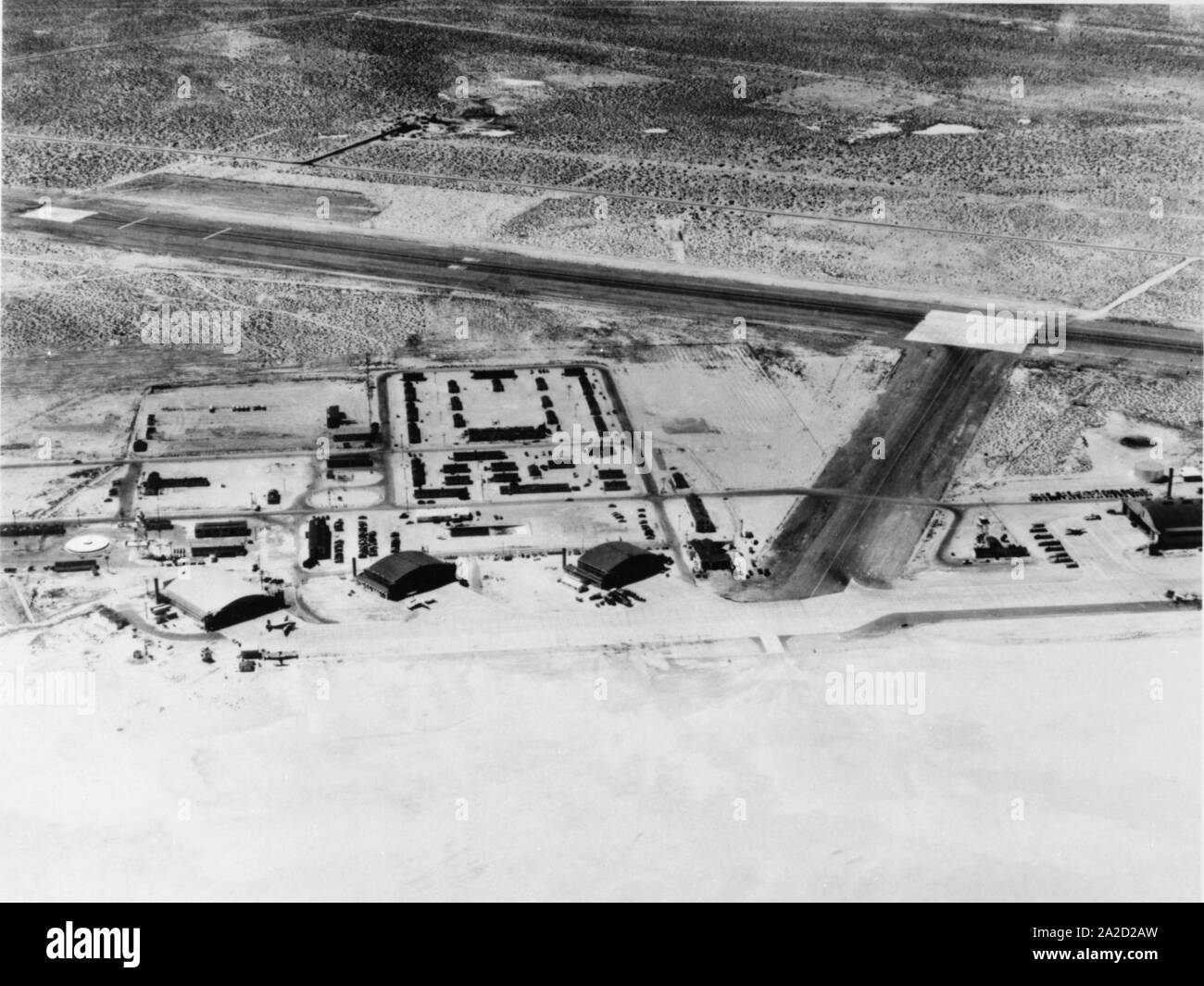Edwards AFB North Base Luftaufnahme c 1952. Stockfoto