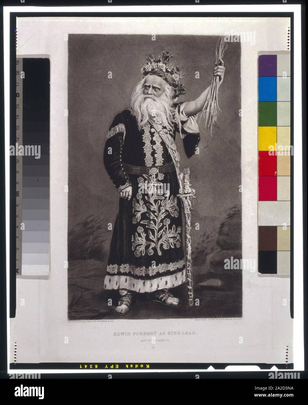 Edwin Forrest als König Lear-Act IV-Szene VI - Tiefdruck Husson Gebbie & Co., Ltd. Stockfoto