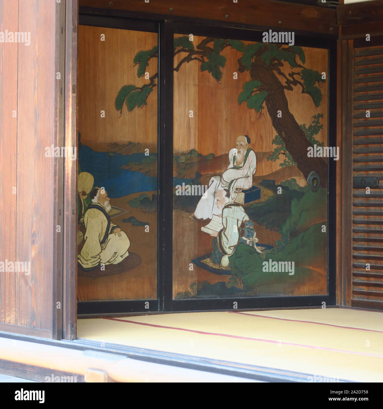 Kyoto - 京都 - Die Kyoto Imperial Palace (京都御所) - kyōto gosho - Fresken Stockfoto