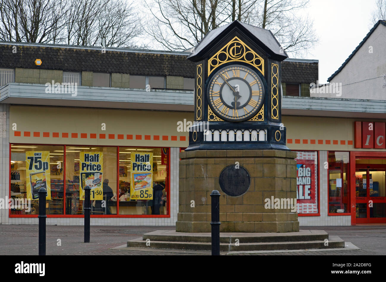 Die milngavie Uhr wurde ursprünglich auf einem Turm im 4. Stock des Kaufhauses in der Sauchiehall Street, Glasgow untergebracht, genannt Copland & Lauge Stockfoto