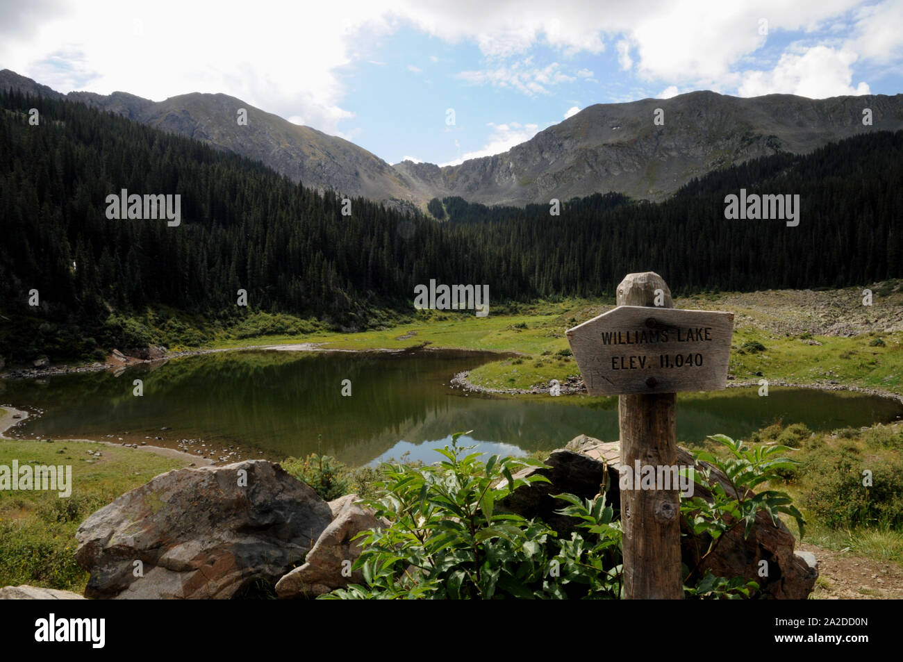 Williams Lake in der Carson National Forest in New Mexico ist ein beliebter Tag Wanderung in der Nähe von Taos. Es steht in einer Höhe von 11040 Fuß. Stockfoto