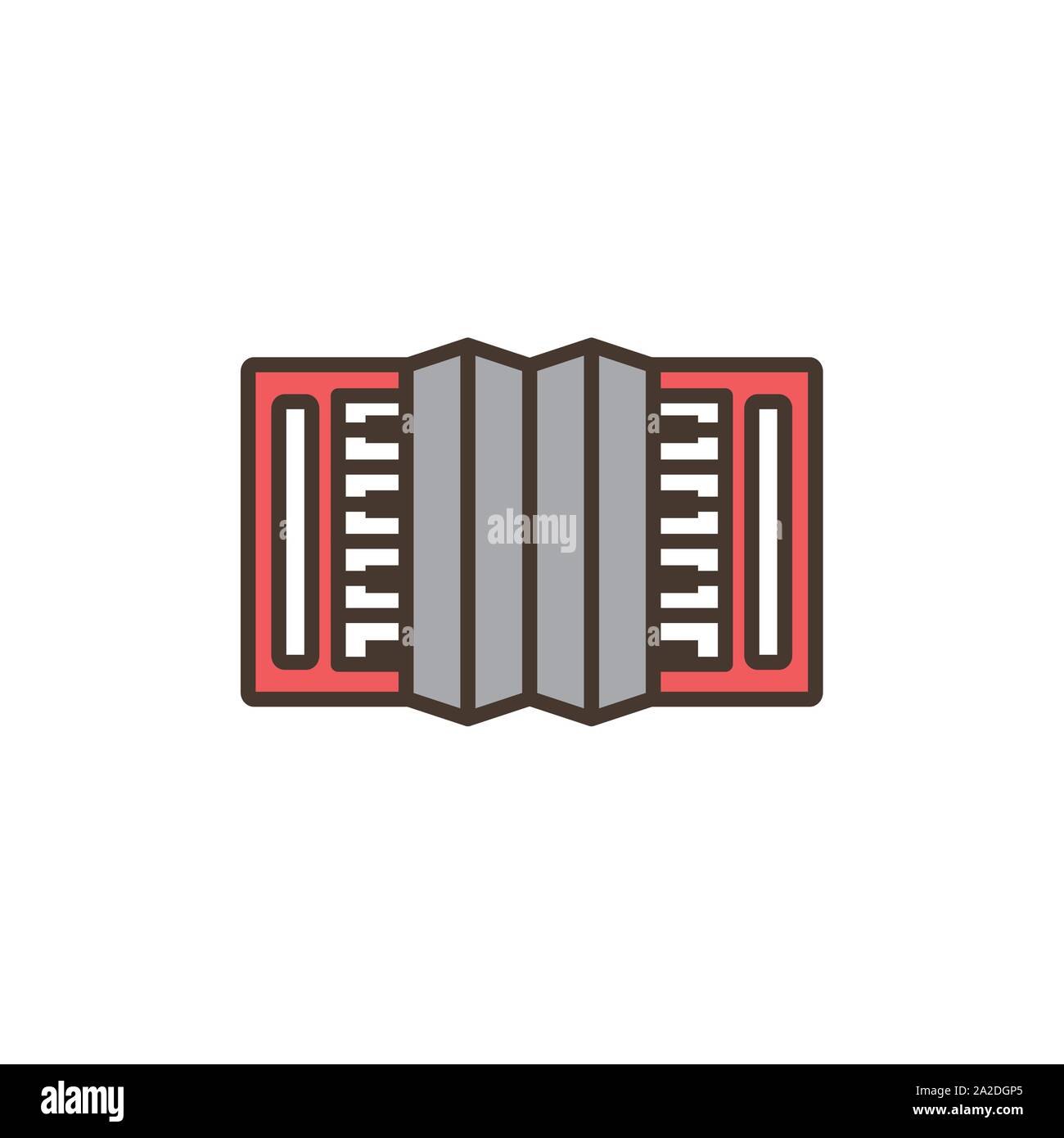 Akkordeon Musik Oktoberfest Symbol Line Gefüllt Vector Illustration 