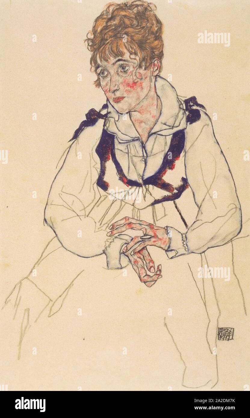 Egon Schiele - Bildnis Edith Schiele - 1917. Stockfoto Egon Schiele - Bildnis Edith Schiele - 1917. Stockfoto