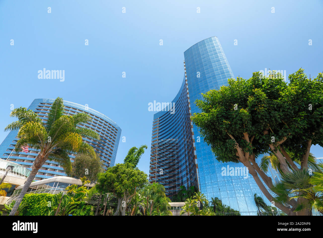 San Diego Downtown District. Moderne Architektur, Low Angle View Stockfoto