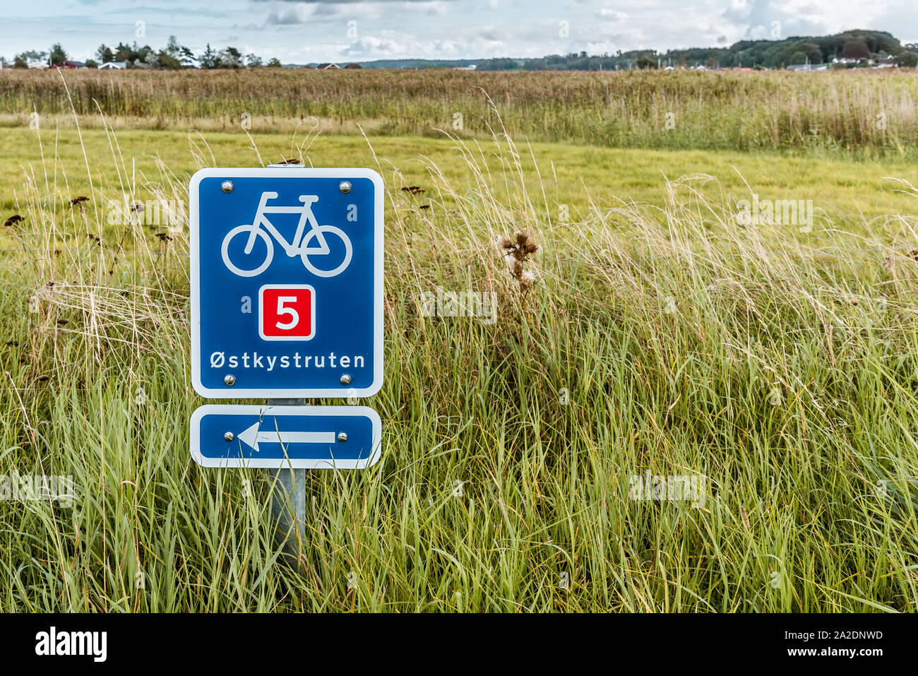 Die Radweg entlang der Ostküste von Dänemark, Holl, Dänemark, September 3, 2019 Stockfoto