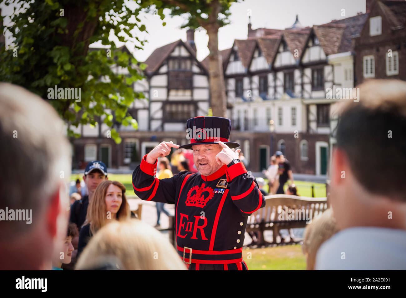 Beefeaters im Tower von London Stockfoto