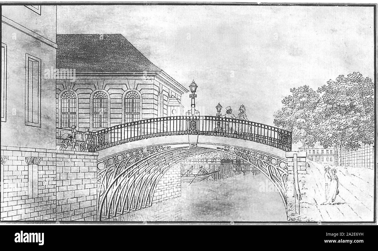 Eiserne Brücke um 1800. Stockfoto