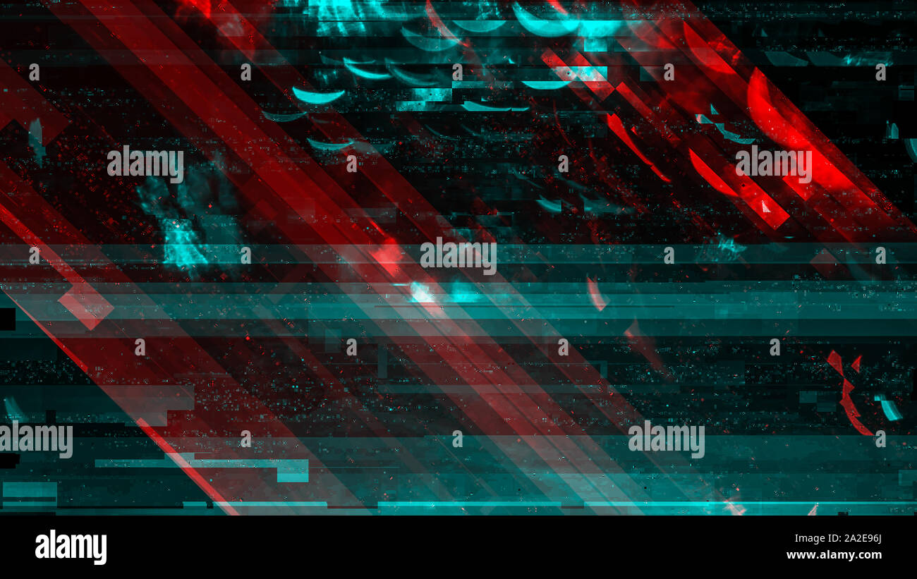 Moderne Technologie Hintergrund, cyber abstrakte Digitale glitch Abbildung mit Kanal Effekt Stockfoto
