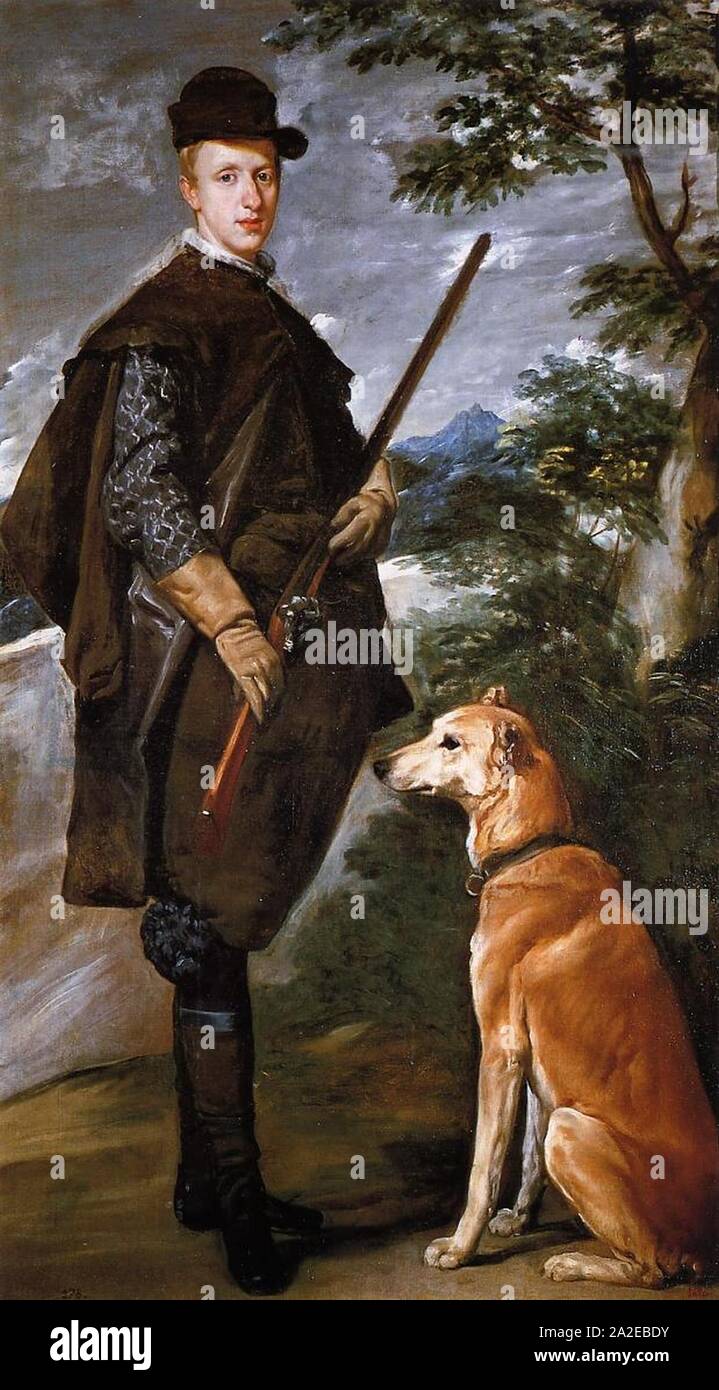 El Cardenal-Infante Don Fernando de traje de caza, von Diego Velázquez. Stockfoto