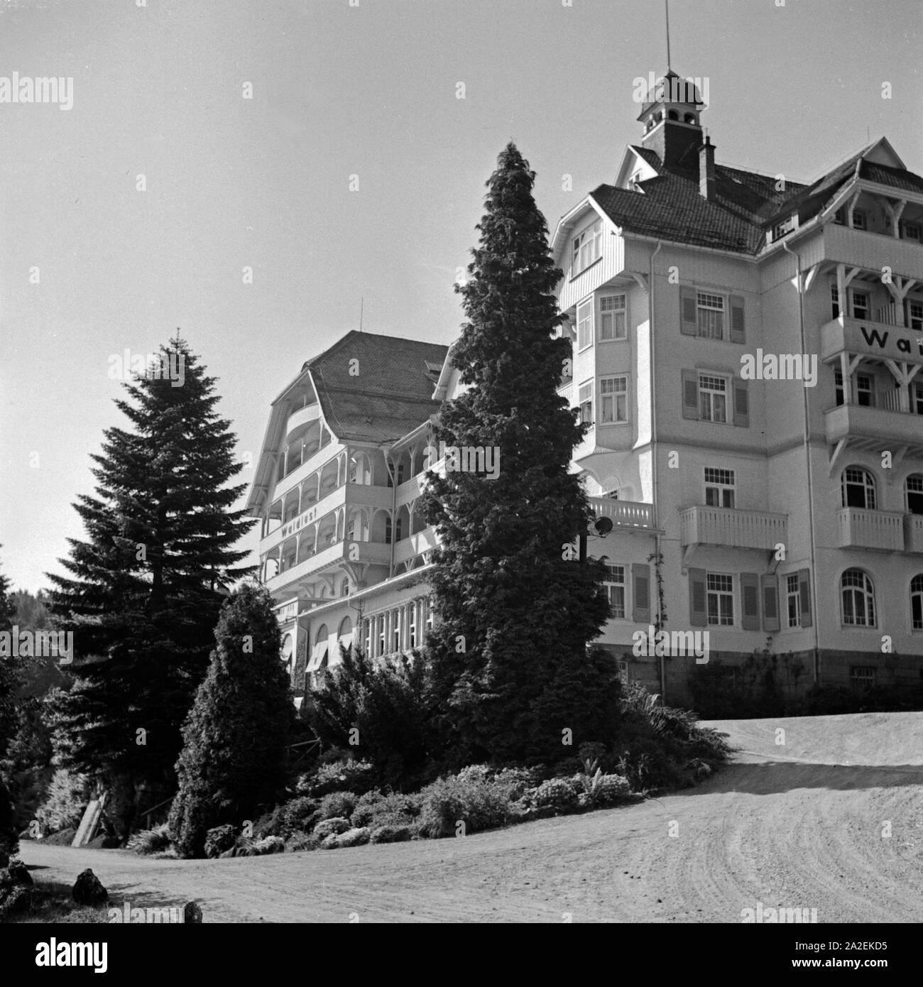 Das Hotel Waldlust in Freudenstadt im Schwarzwald, Deutschland 1930er Jahre. Hotel "waldlust" in Freudenstadt im Schwarzwald, Deutschland der 1930er Jahre. Stockfoto