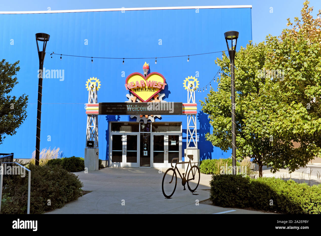 Das Near West Theater an der Detroit Avenue im Gordon Square Arts District in Cleveland, Ohio, USA. Stockfoto