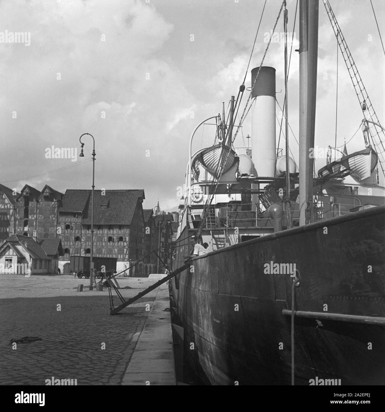Schiffe im Hafen von Königsberg in Ostpreußen, Deutschland 1930er Jahre. Schiffe im Hafen von Königsberg in Ostpreußen, Deutschland 1930. Stockfoto