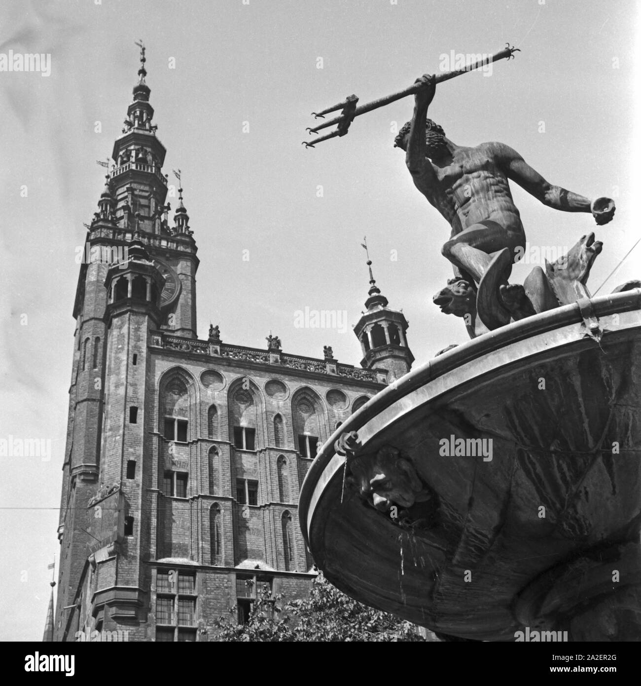 Das alte Rathaus in Danzig, Deutschland 1930er Jahre. Altes Rathaus in Danzig, Deutschland 1930. Stockfoto