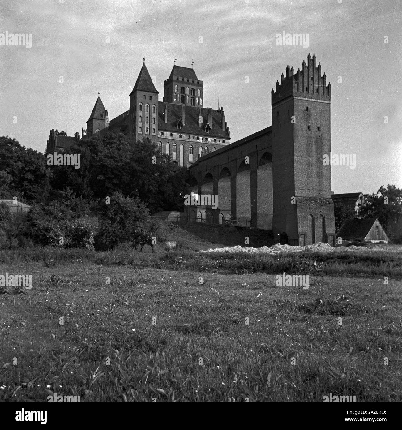 Ansicht der Ordensburg Marienburg in Ostpreußen, Deutschland 1930er Jahre. Ansicht der Ordensburg Marienburg in Ostpreußen, Deutschland 1930. Stockfoto