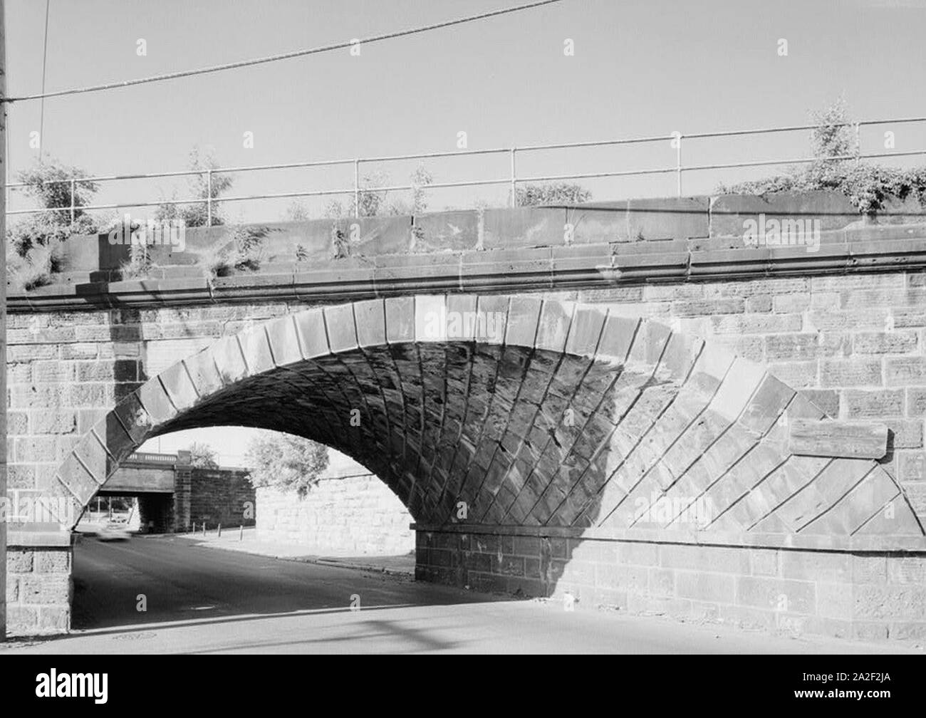 Vorderansicht, senkrecht zur Südseite, NE. - Philadelphia & Lesung Eisenbahn, Skew Arch Bridg. Stockfoto