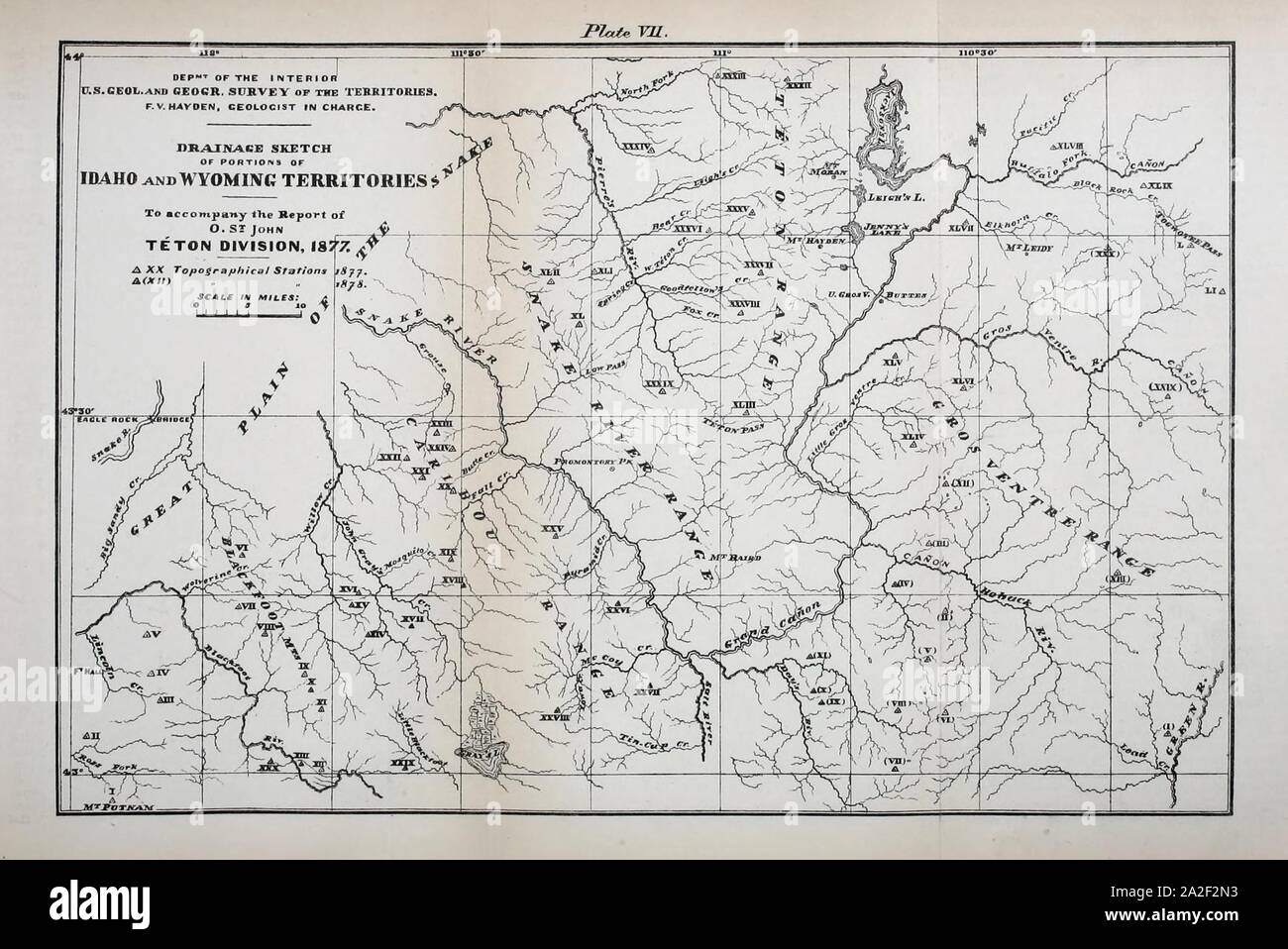 Elfter Jahresbericht der Vereinigten Staaten geologische und geografische Übersicht der Gebiete Stockfoto