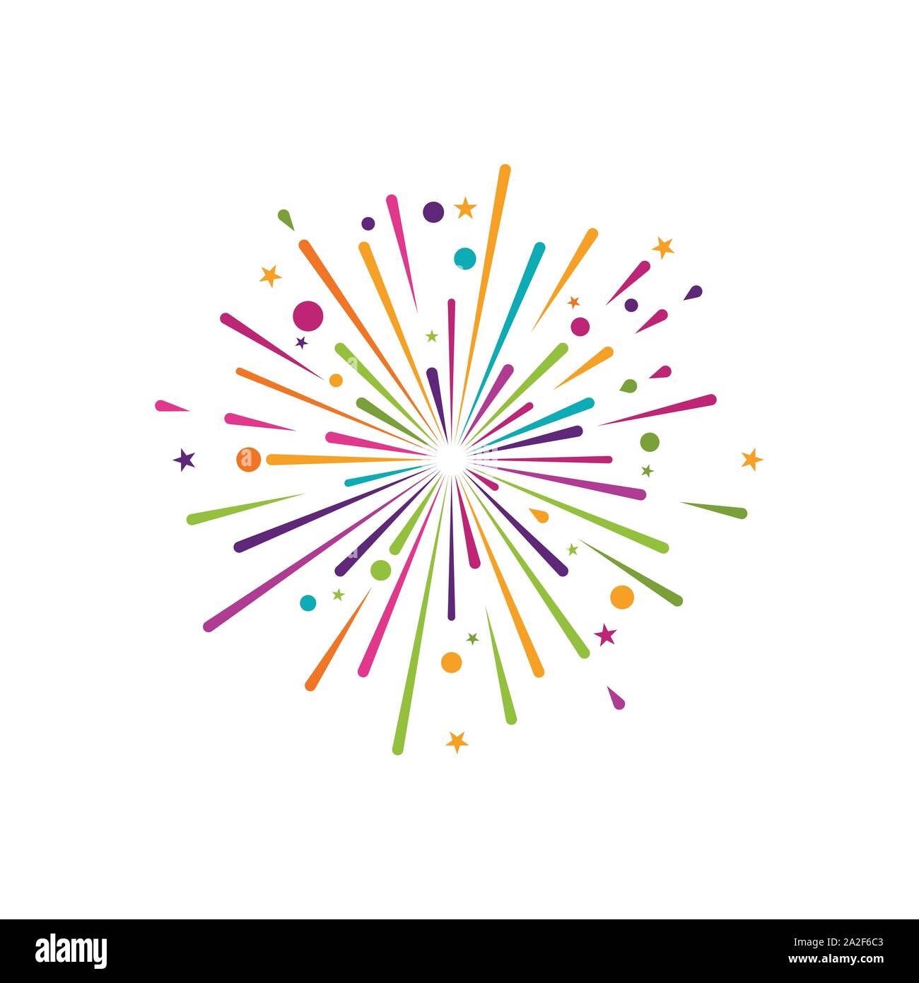 Feuerwerk Vektor icon Abbildung Design Template Stock Vektor