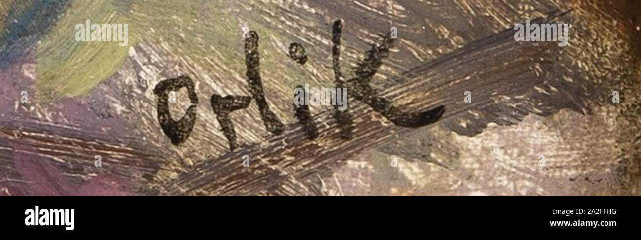 Emil Orlik-Signatur. Stockfoto