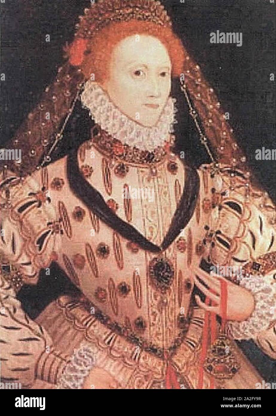 Elizabeth I unbekannter Künstler c 1575. Stockfoto