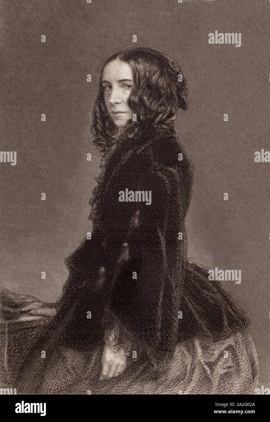 Elizabeth-Barrett - Browning poetische Werke Band I Gravur. Stockfoto