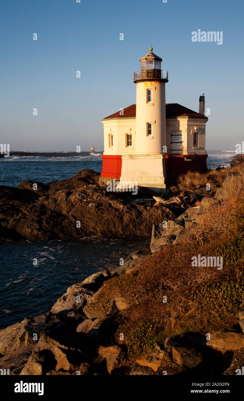 Leuchtturm bei Bandon, ODER Stockfoto