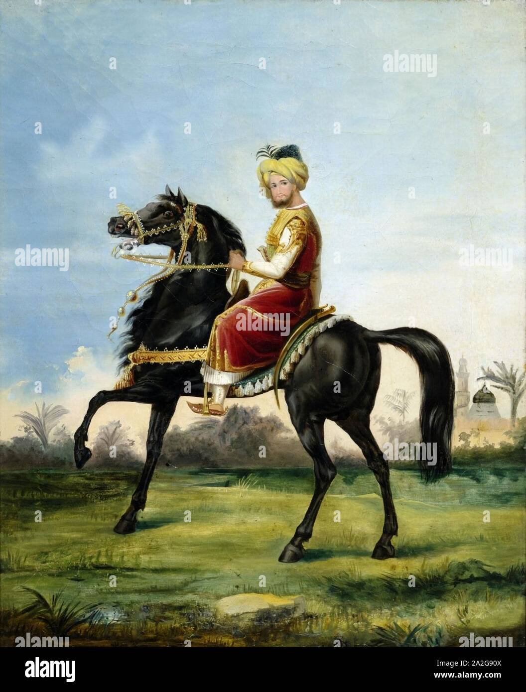 Emile Jean Horace Vernet (attr) Orientalischer Reiter c 1840 2. Stockfoto