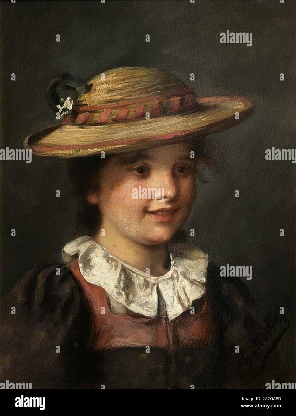 Emma von Müller Mädchenporträt. Stockfoto