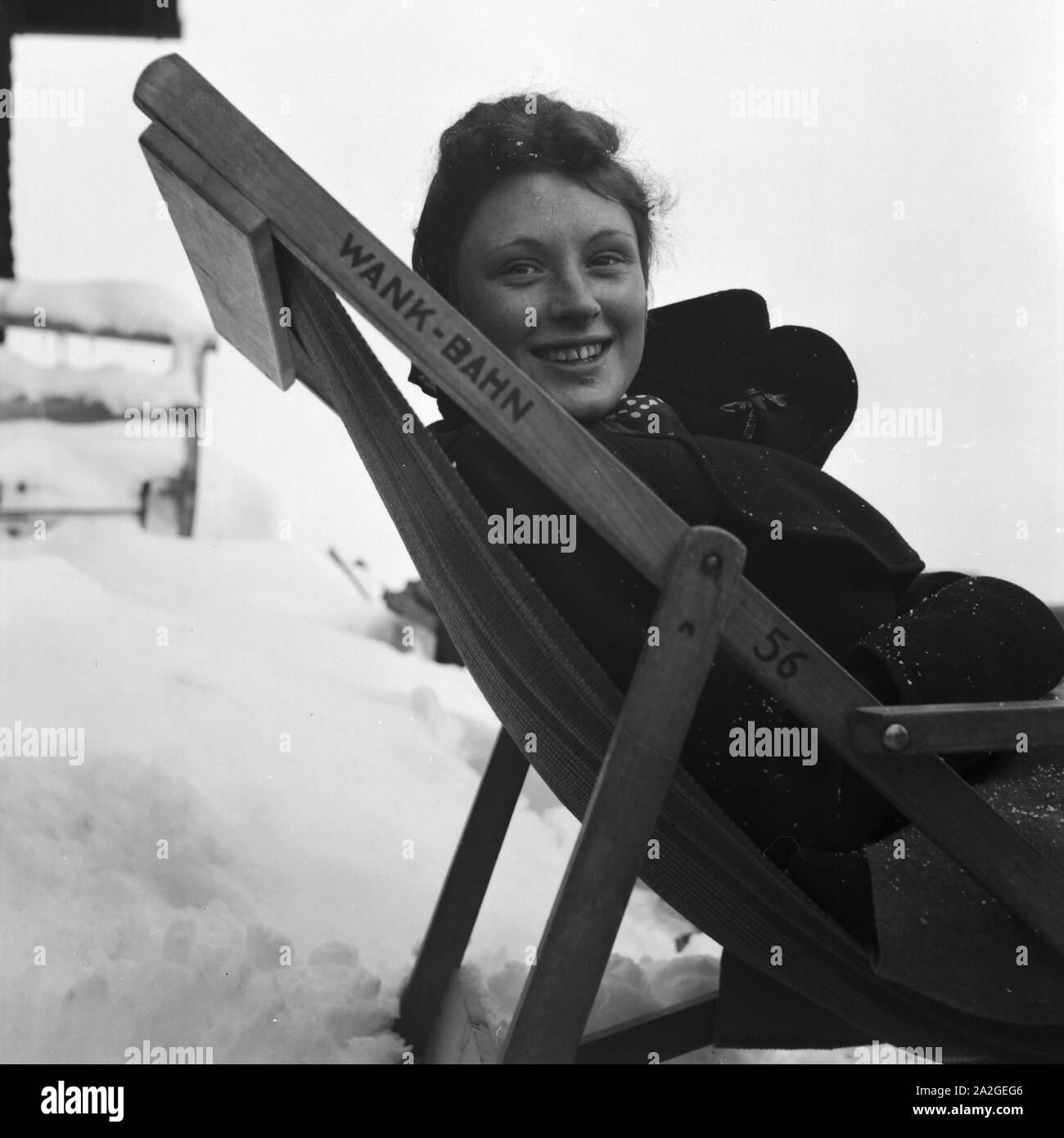 Skiausflug Nach Immenstadt Im Allgäu, Deutschland 1930er Jahre. Skiurlaub in Immenstadt im Allgäu Bereich, Deutschland der 1930er Jahre. Stockfoto