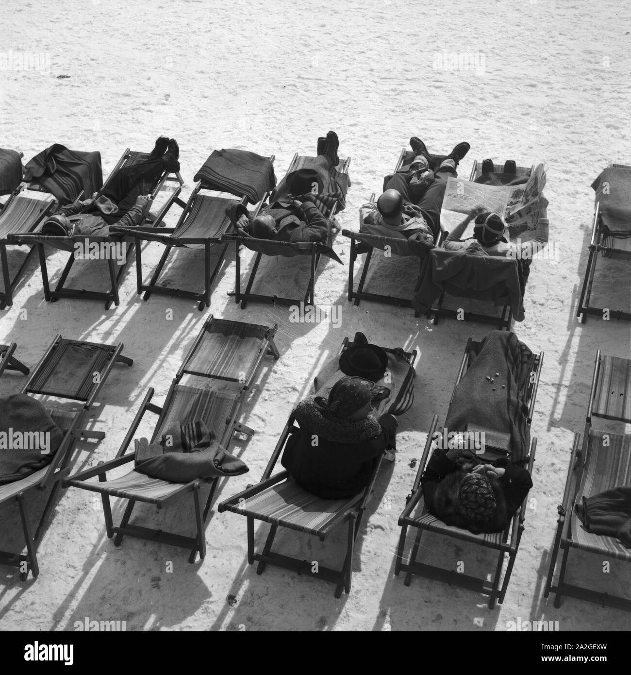 Skiausflug Nach Immenstadt Im Allgäu, Deutschland 1930er Jahre. Skiurlaub in Immenstadt im Allgäu Bereich, Deutschland der 1930er Jahre. Stockfoto