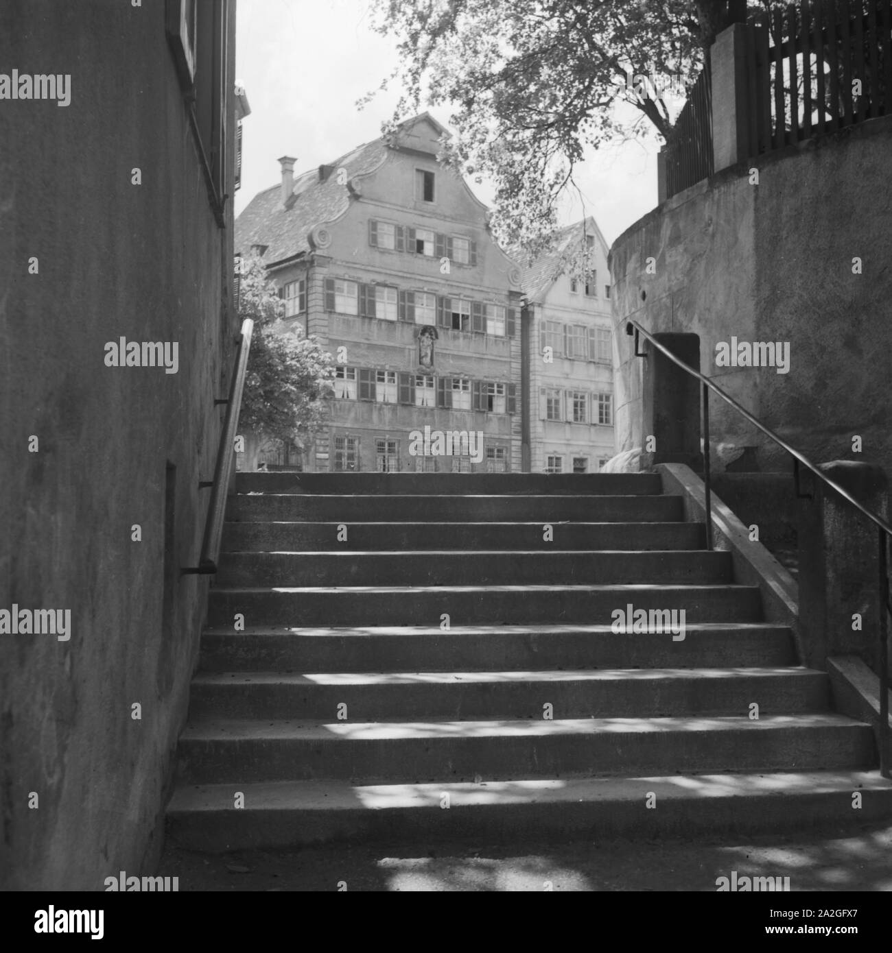 Patrizierhäuser in einer Altstadt, Deutschland 1930er Jahre. Patrizier Häuser in einer alten Stadt, Deutschland 1930. Stockfoto