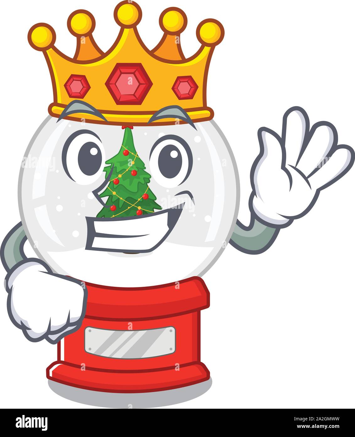 König miniatur Weihnachten Schneekugel cartoon Form Stock Vektor