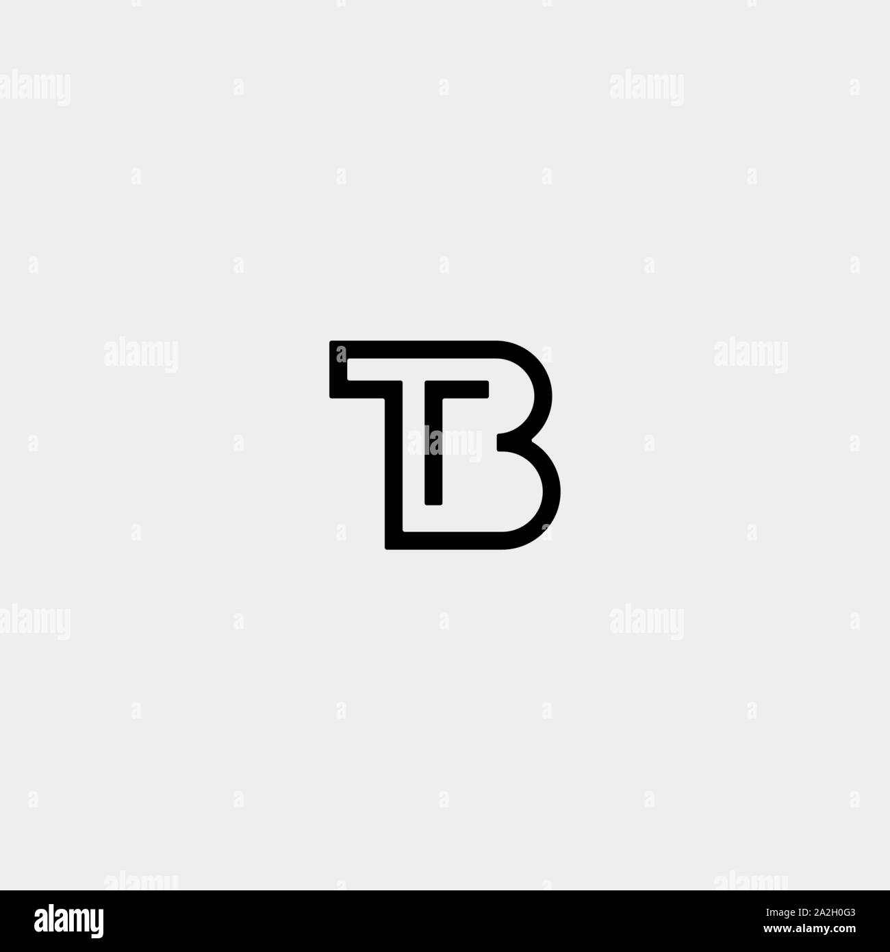 Schreiben TB BT T B Logo Design einfachen Vektor Stock Vektor