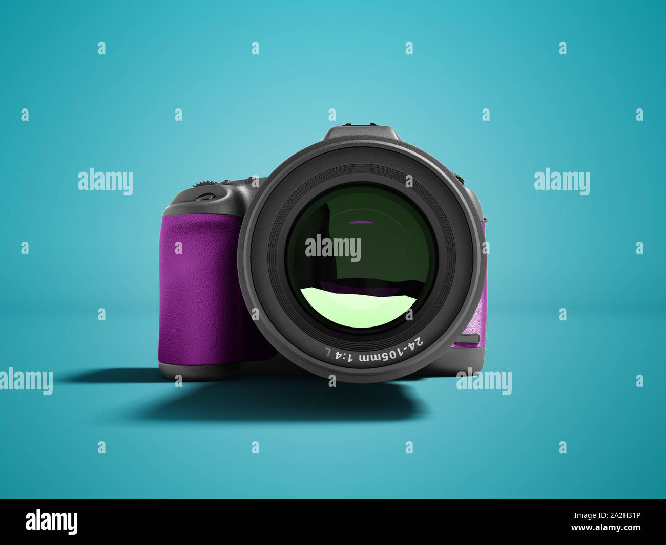 Moderne Lila Professionelle Kamera Fur Die Naturfotografie Vorne 3d Rendering Nicht Blauen Hintergrund Mit Schatten Stockfotografie Alamy