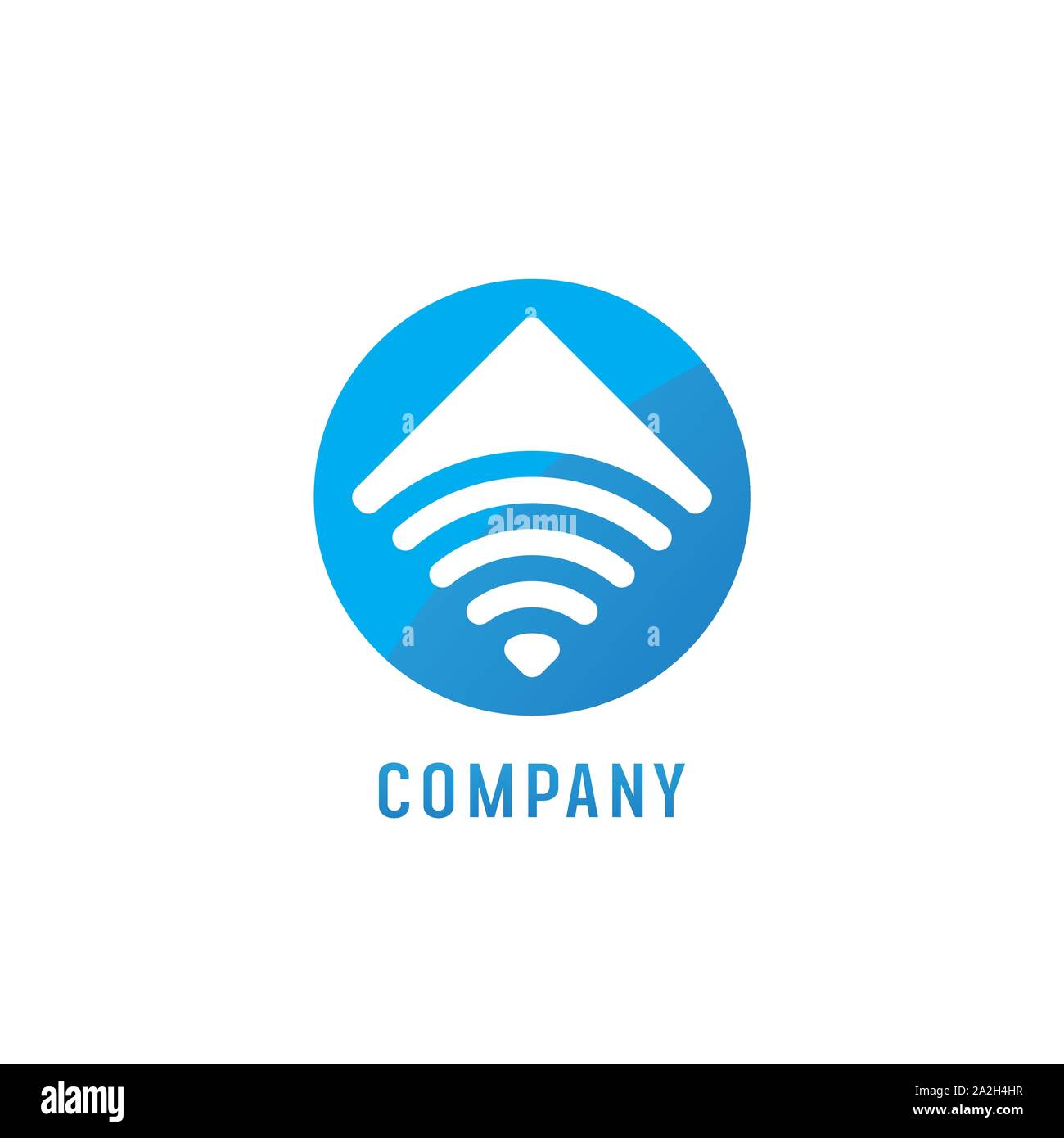 Communications Network Logo Design Template, Wlan Symbol, Radiowellen, Energie Wellen Stock Vektor