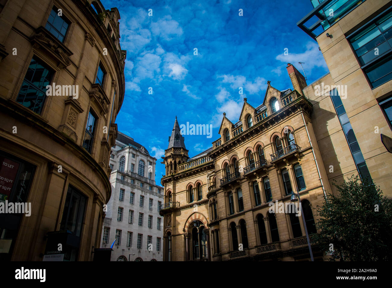 Gotische Bauwerke in Manchester. Stockfoto