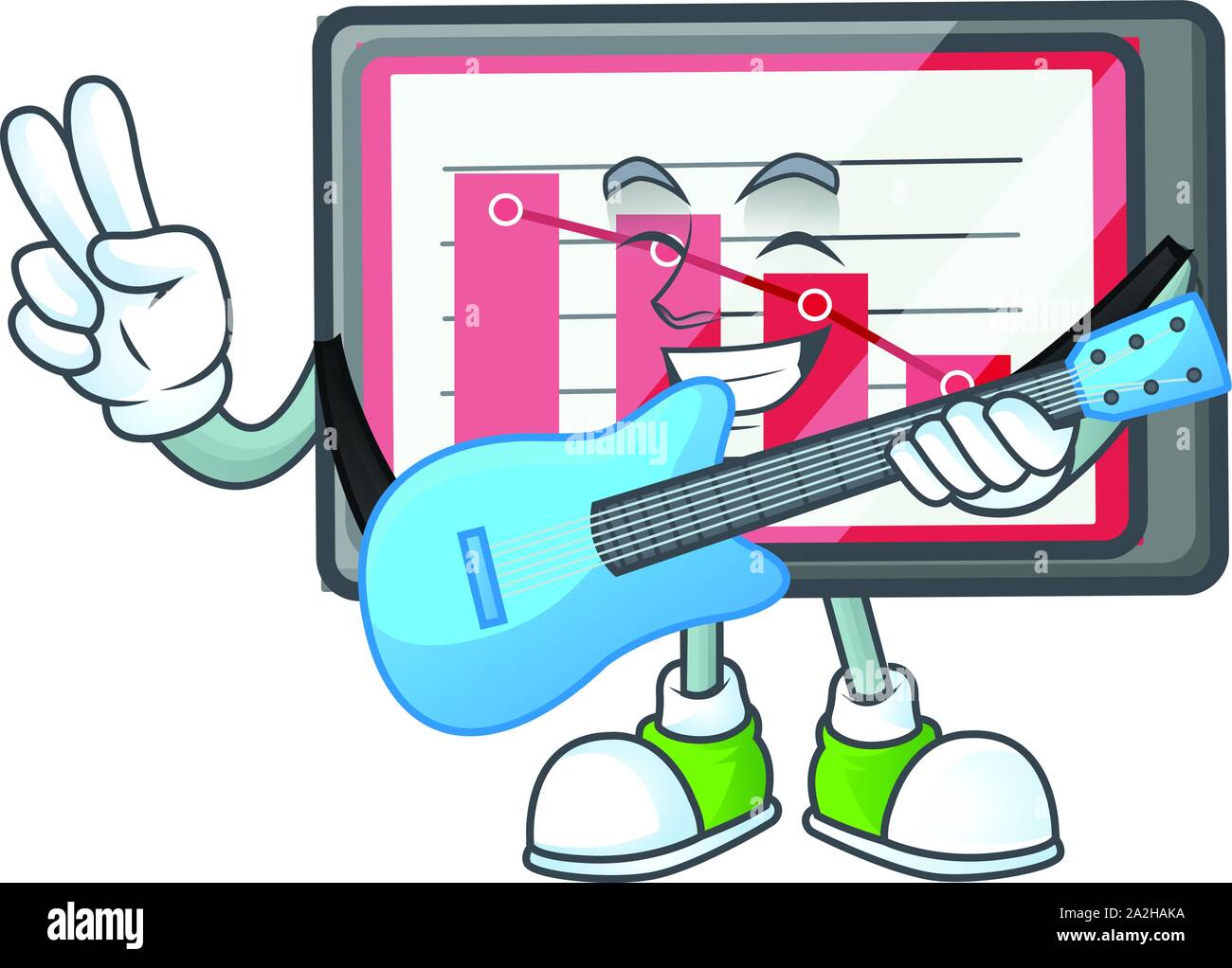Mit Gitarre, Chart horizontale Tabelle für den Bericht. Stock Vektor