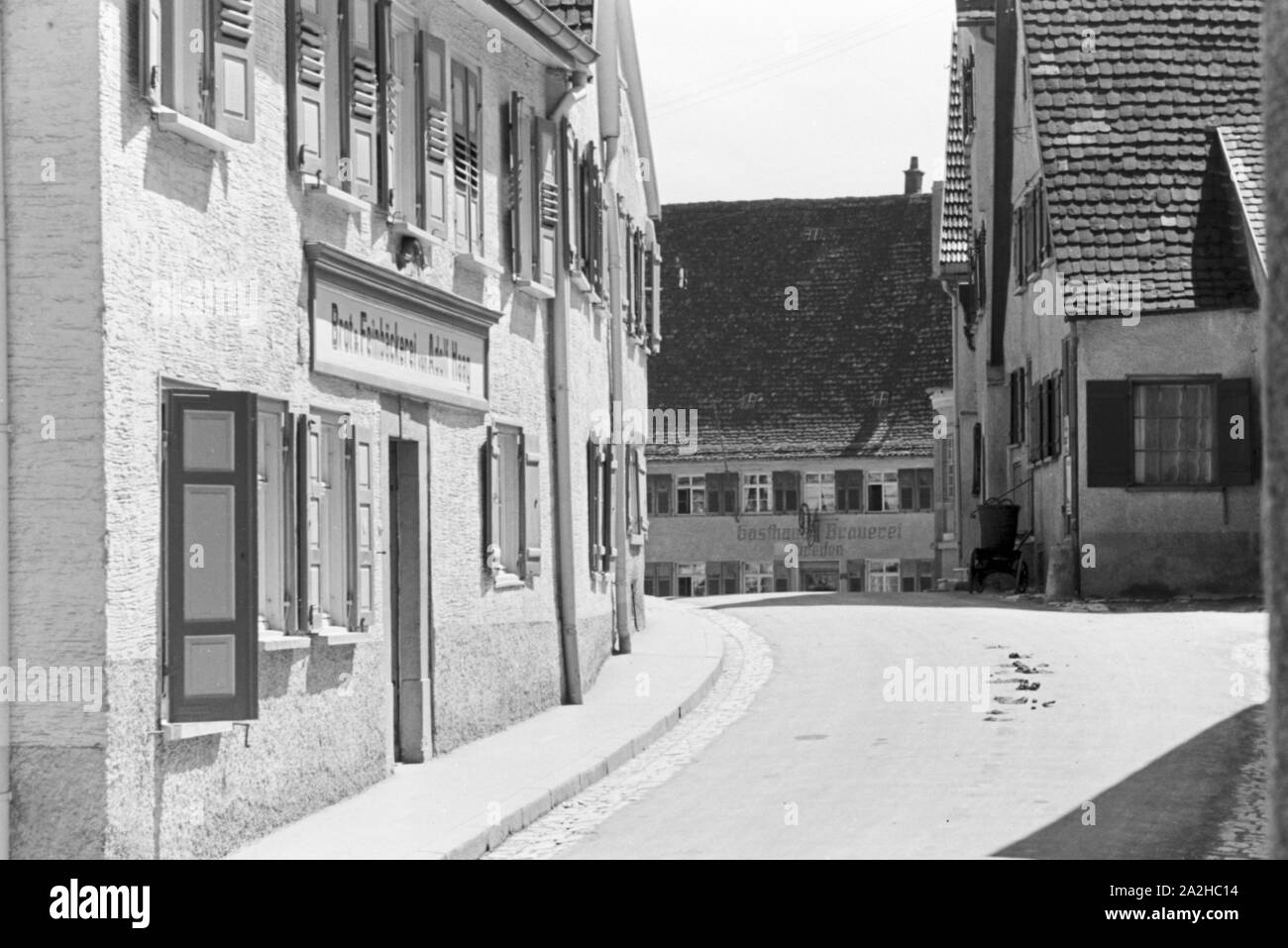 Ein Ausflug nach Giengen, Deutsches Reich 30er Jahre. Eine Reise nach Giengen, Deutschland 1930. Stockfoto