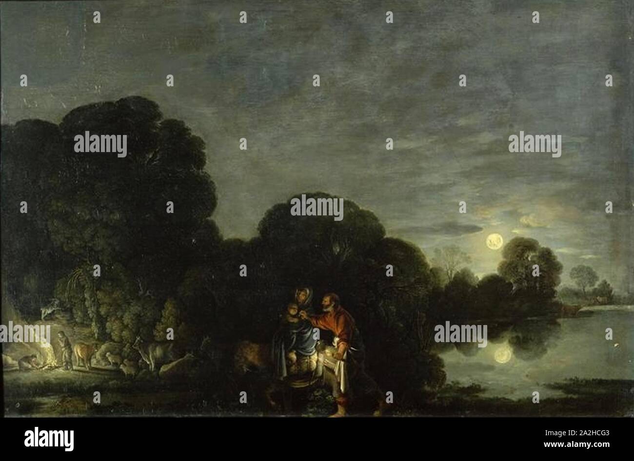 / Adam Elsheimer - Sterben Flucht nach Ägypten (Louvre). Stockfoto