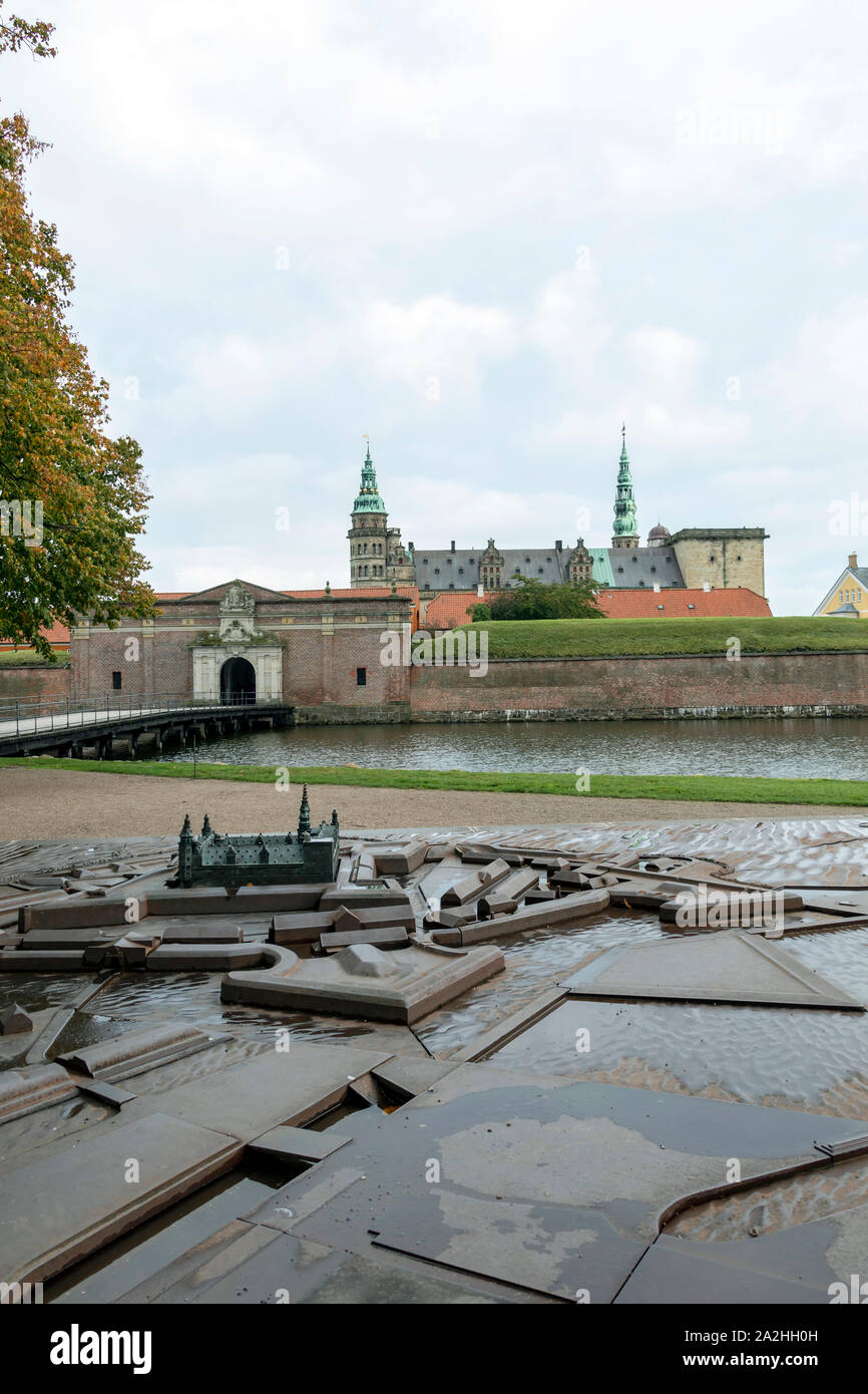 Helsingor, Dänemark - September 2019: Kronborg prächtigen Renaissance Schloss, der Heimat des Hamlet und von der UNESCO zum Weltkulturerbe in Elsinore, Stockfoto