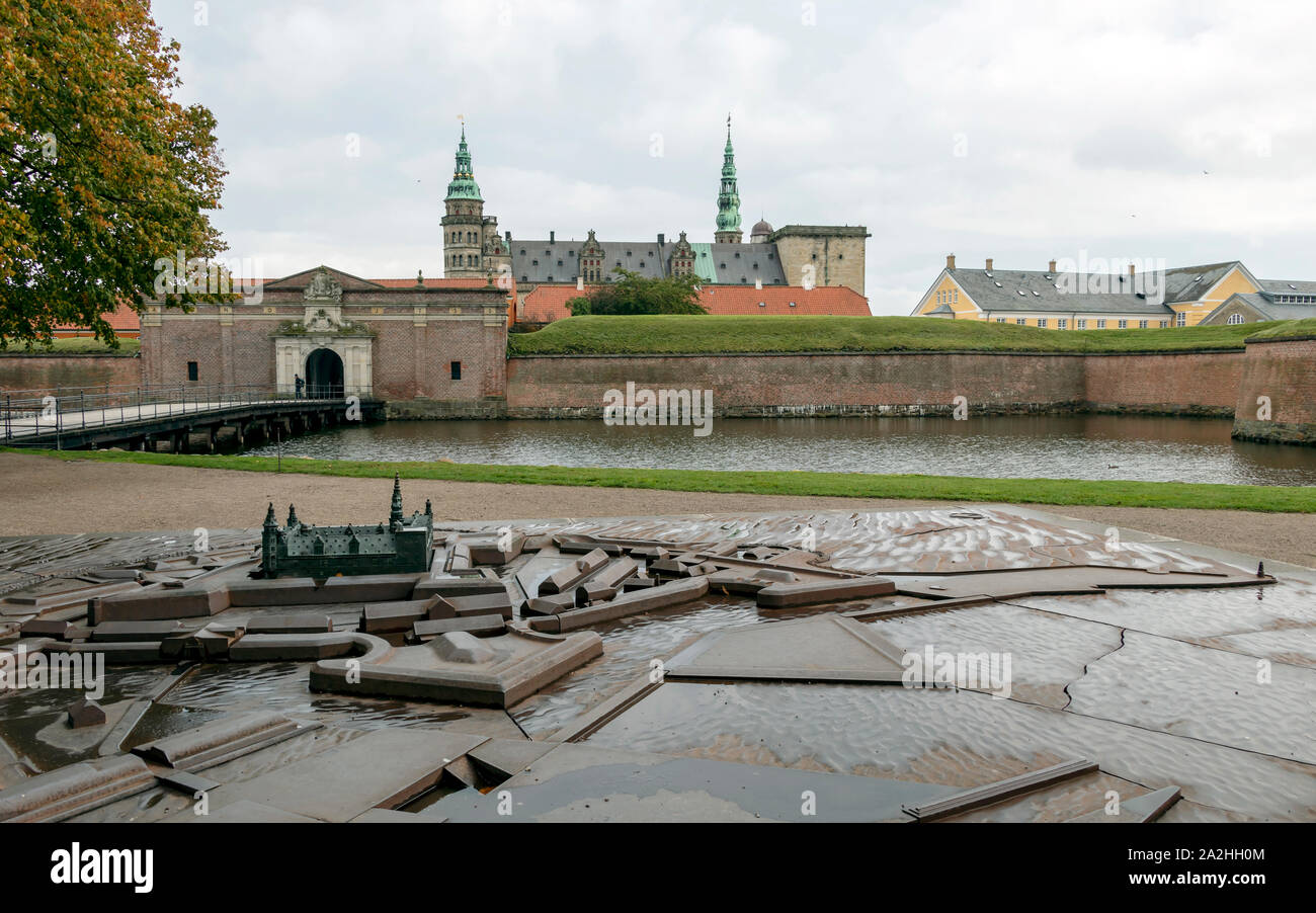 Helsingor, Dänemark - September 2019: Kronborg prächtigen Renaissance Schloss, der Heimat des Hamlet und von der UNESCO zum Weltkulturerbe in Elsinore, Stockfoto