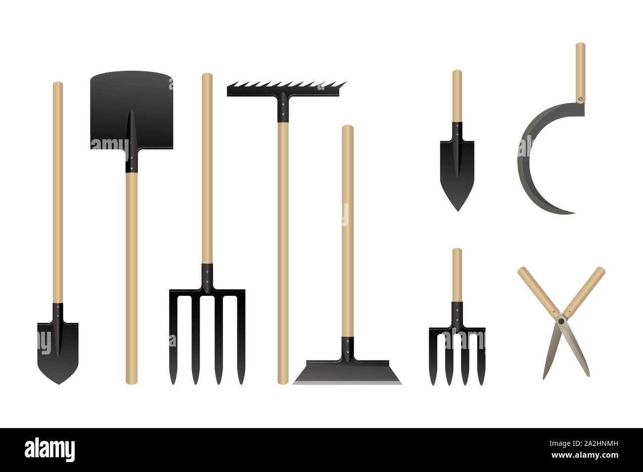 Garten Werkzeuge Sammlung. Vector Illustration. Einstellen der Landwirtschaft. Stock Vektor