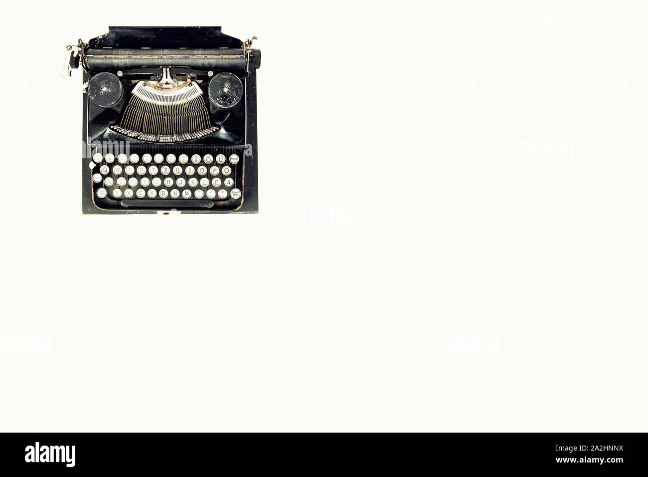 Antike Schreibmaschine. Vintage Schreibmaschine Maschine Nahaufnahme. Stockfoto
