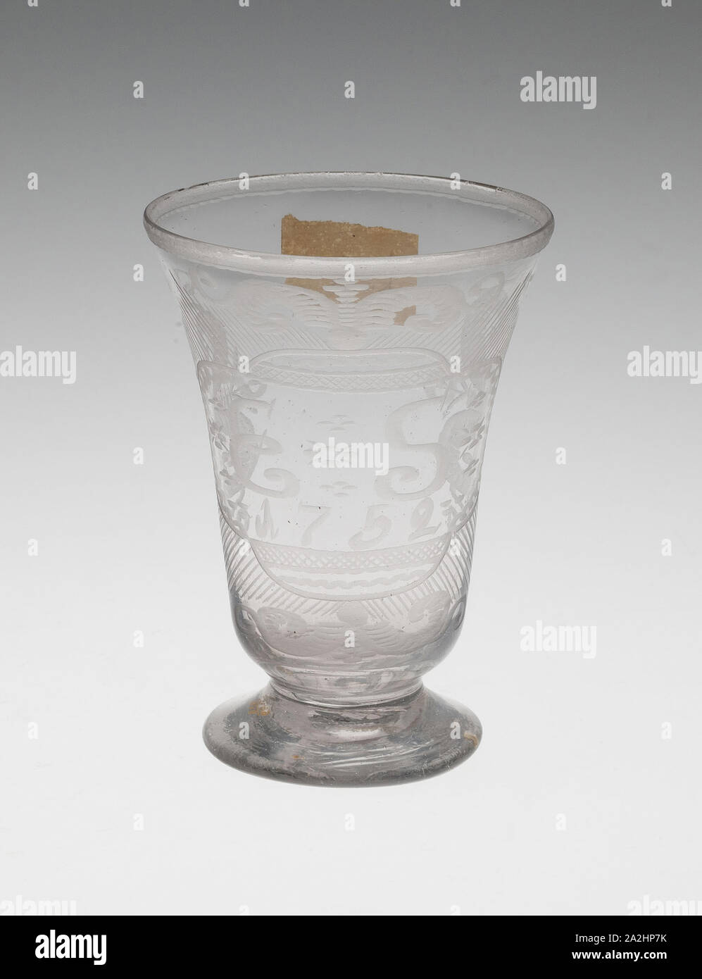 Hogarth herzlichen Glas, 1752, England, Glas, H 9,5 cm (3 3/4 in Stockfoto