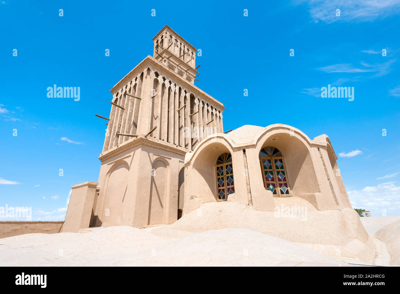 Aghazadeh Mansion und seine windcatcher, Abarkook, Provinz Yazd, Iran Stockfoto