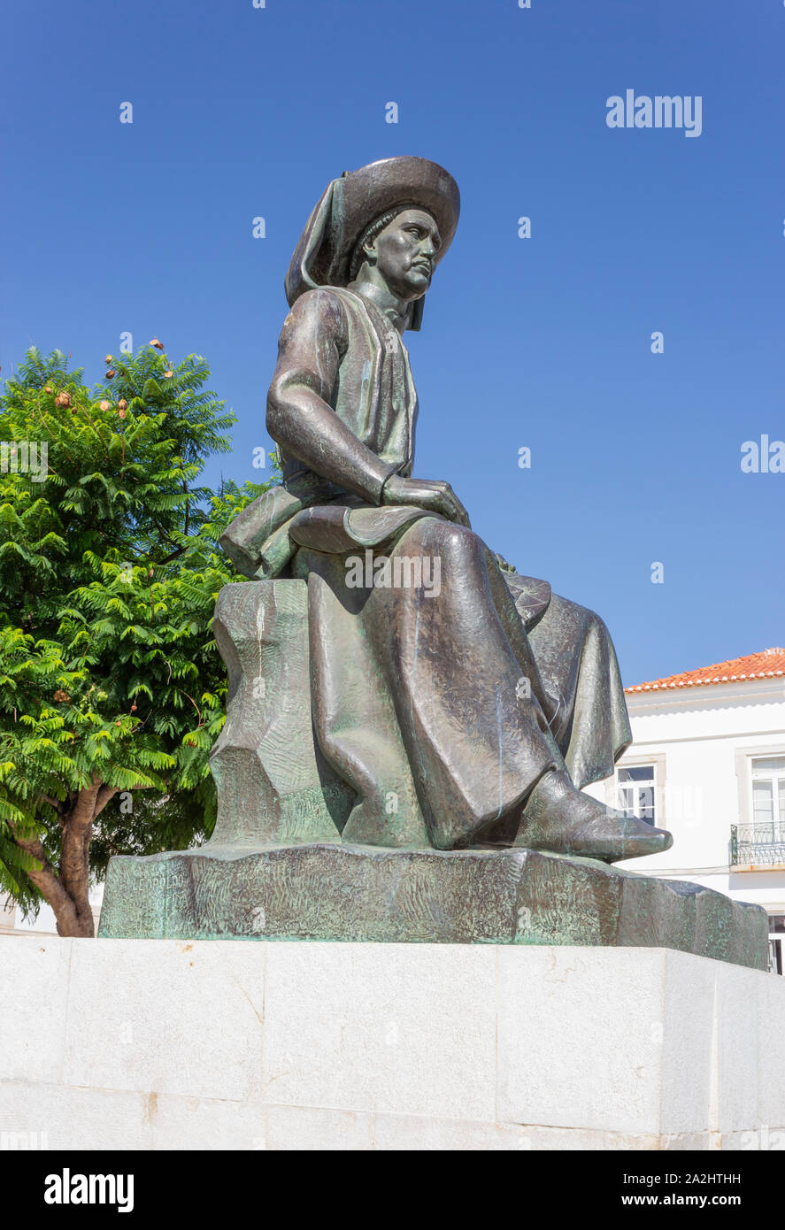 Lagos, Algarve, Portugal. Statue von Infante D.Henrique von Portugal, Herzog von Viseu, 1394-1460, aka Prinz Heinrich der Seefahrer. Diese Statue von Leopo Stockfoto