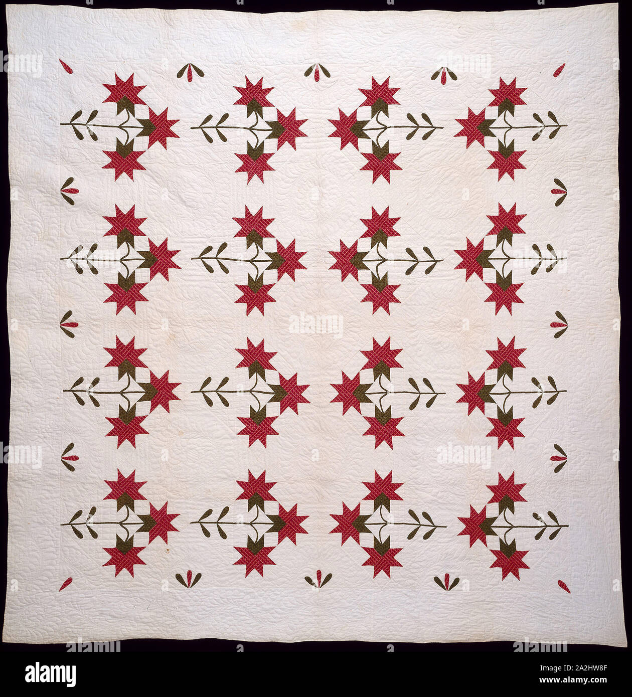 Handtücherwechsel (North Carolina Lily Quilt), C.1850, United States, 251,5 x 237,5 cm (99 x 93 1/2 in. Stockfoto