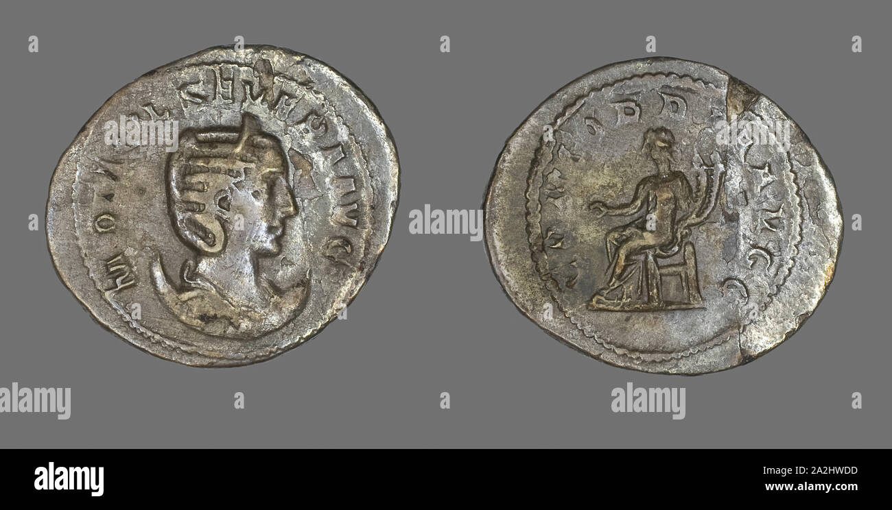 Antoninian (Münze), Kaiserin Marcia Otacilia Severa, AD 246/248, Römische, in Rom, Römische Reich, Silber, Durchm geprägt. 2,6 cm, 3,49 g Stockfoto