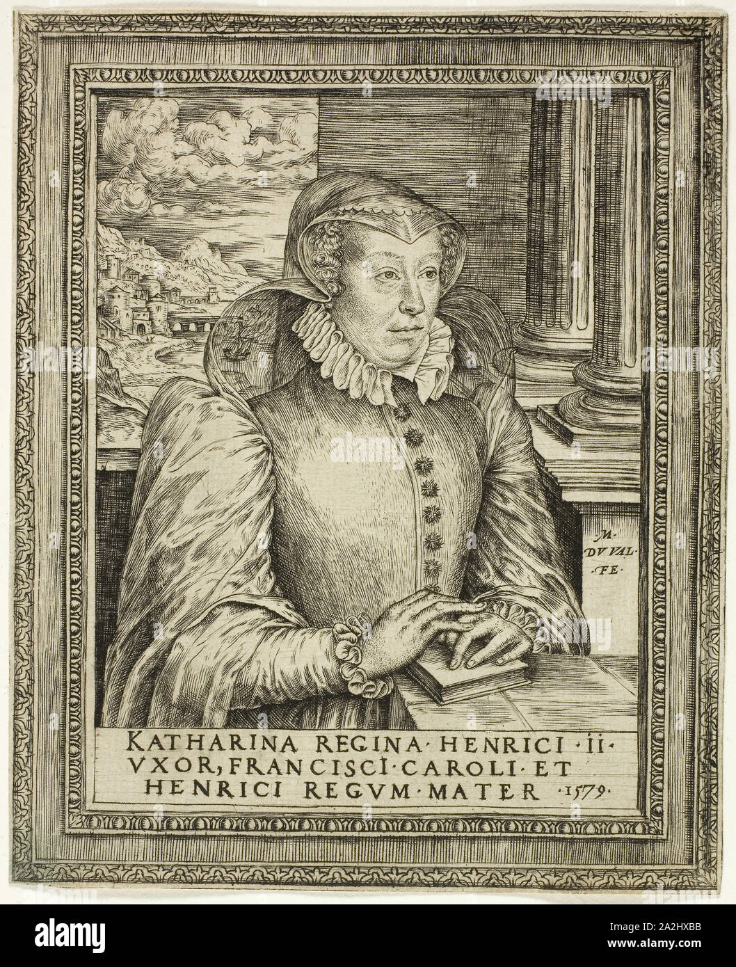 Caterina de' Medici, n.d., Marc Duval, Französisch, C. 1530-1581, Frankreich, Gravur auf Elfenbein Bütten, 145 × 120 mm. Stockfoto