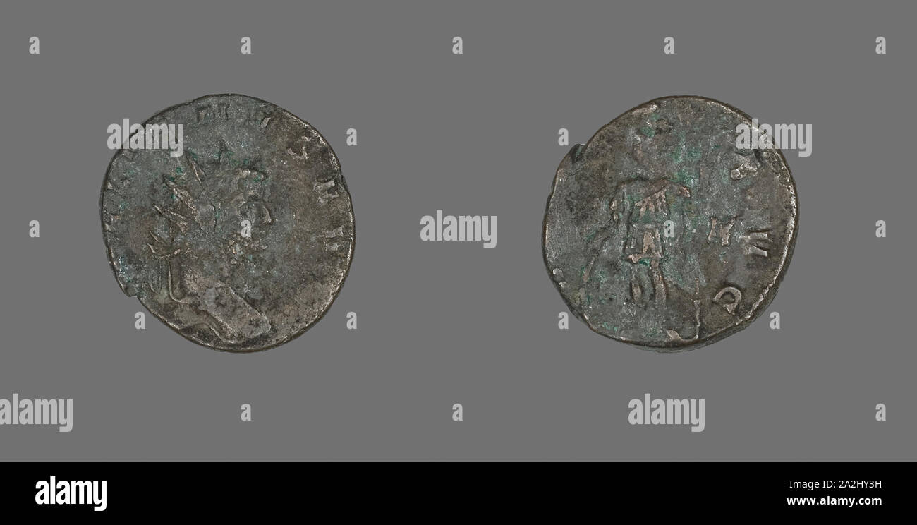 Antoninian (Münze) porträtiert Kaisers Gallienus, AD 260/268, Römische, in Rom, Römische Reich, Billon, Diam geprägt. 1,9 cm, 2,54 g Stockfoto