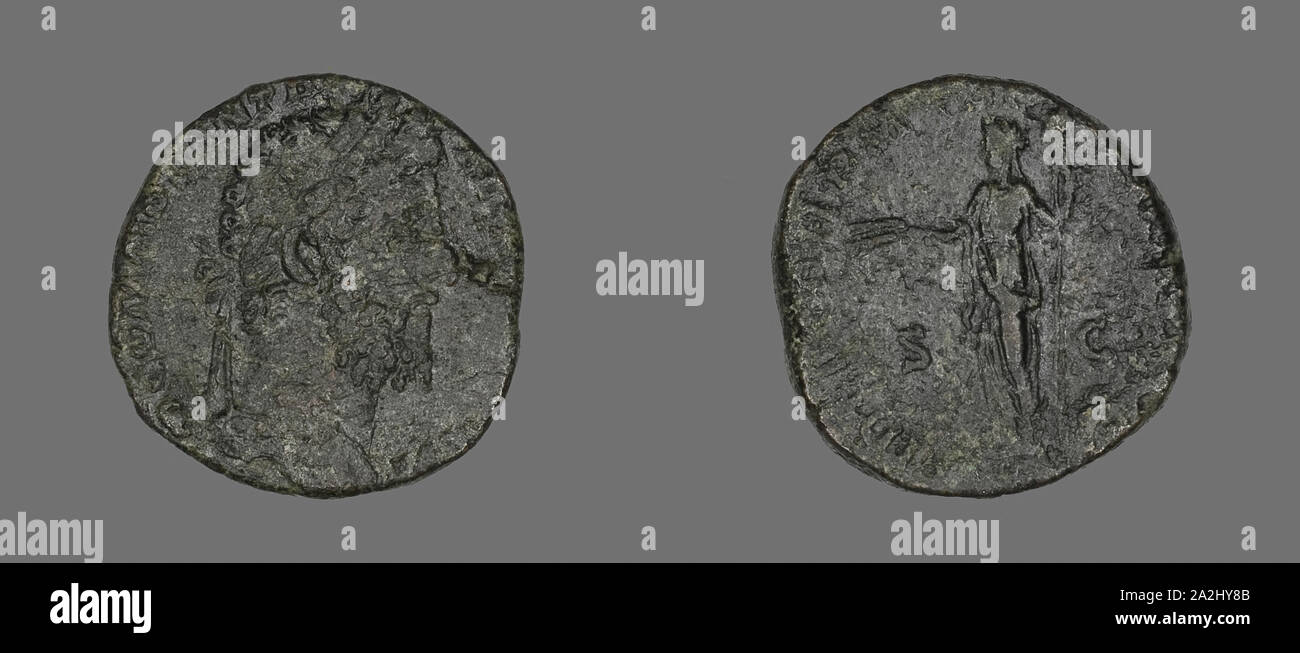 Sesterz (Münze), Marcus Aurelius und Lucius Verus, AD 161/180, Römische, Römisches Reich, Bronze, Diam. 2,8 cm, 18,85 g Stockfoto